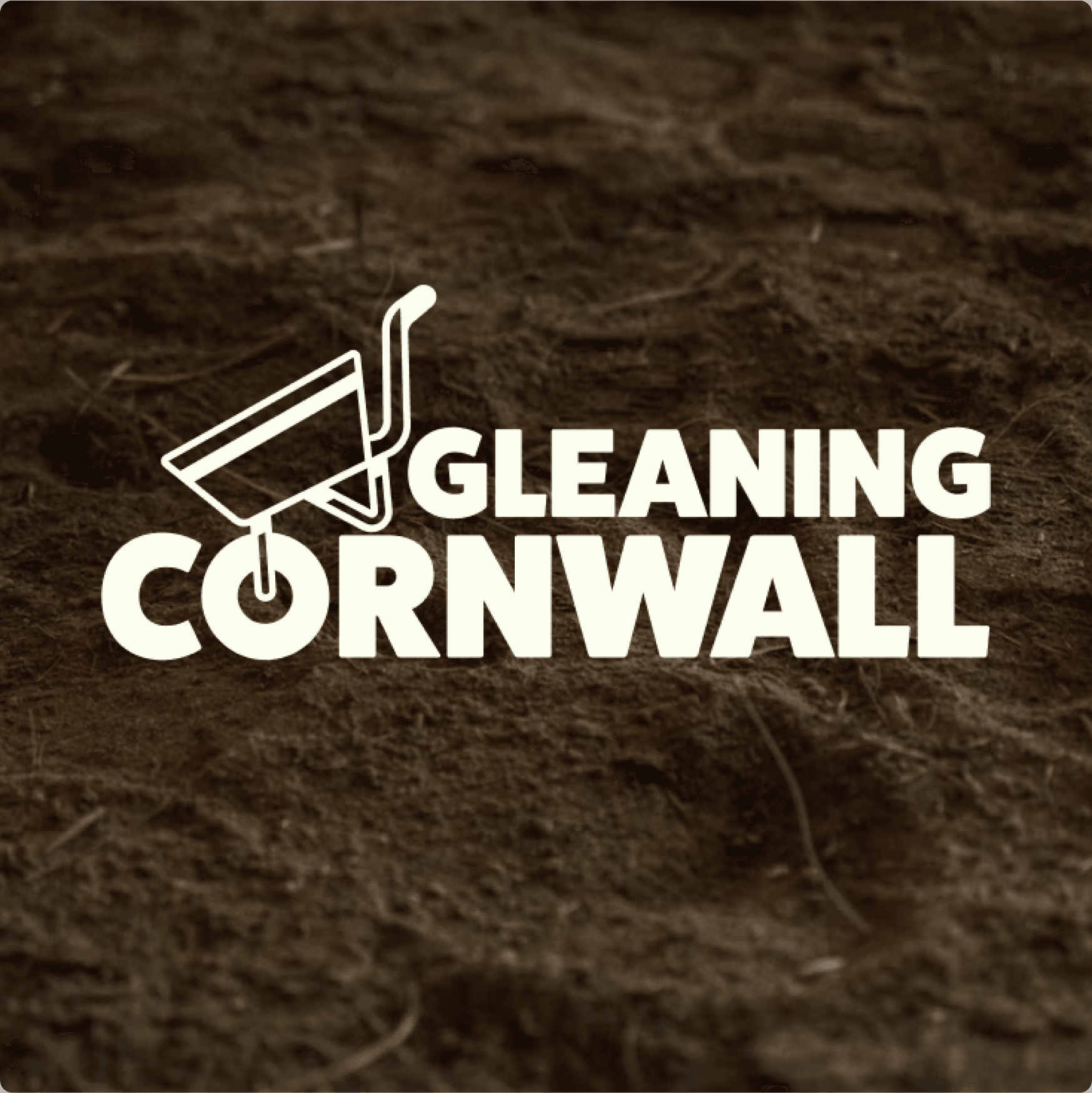 Gleaning Cornwall logo with dirt background