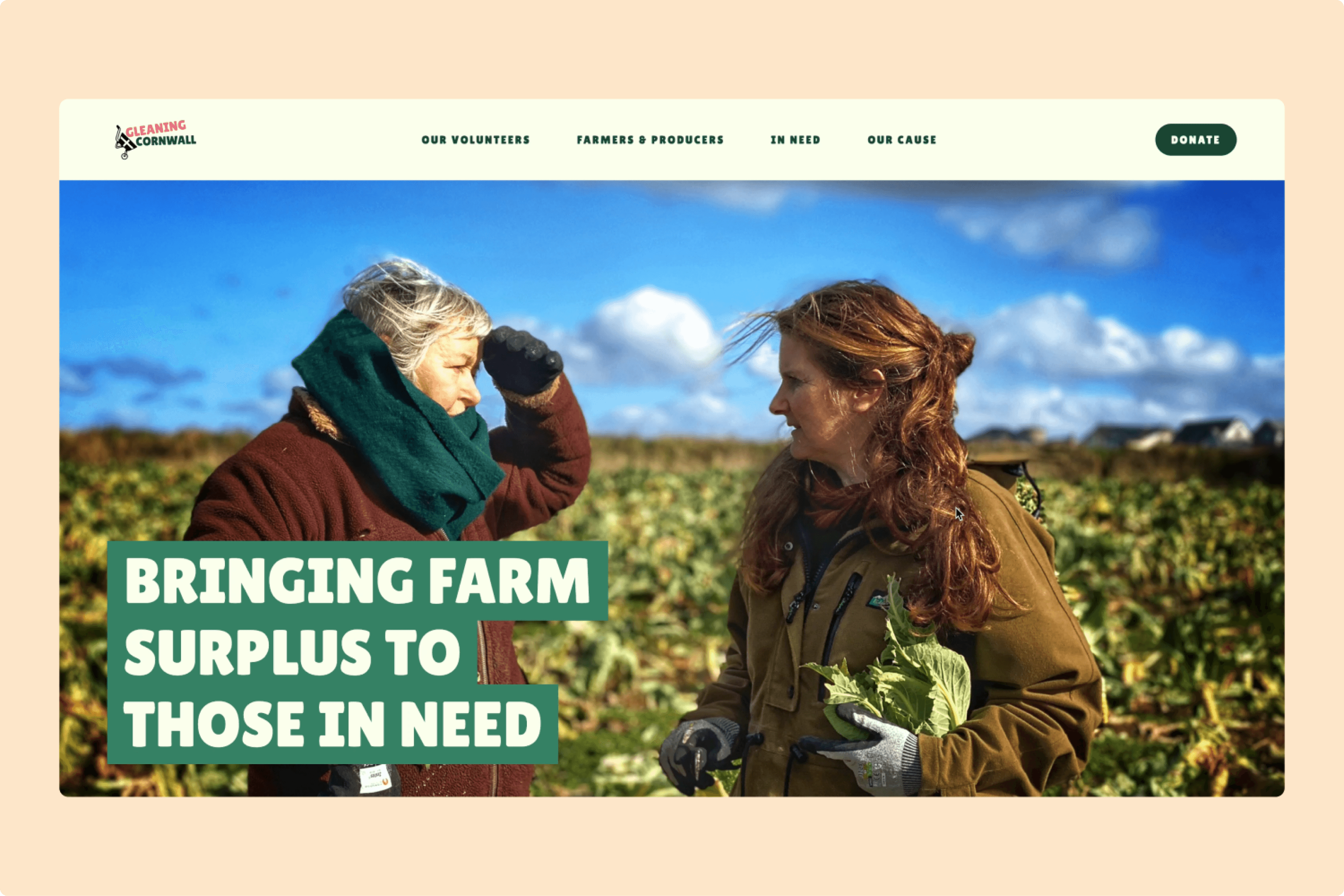 Gleaning Cornwall website landing page