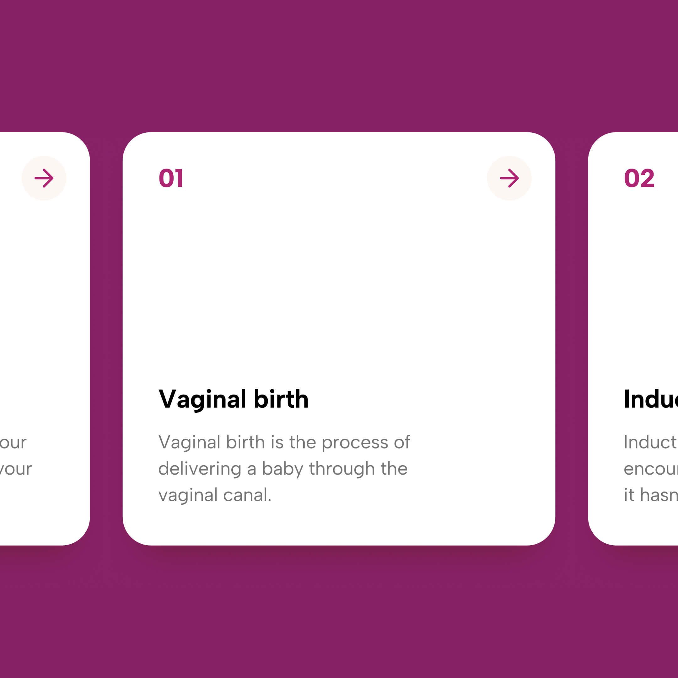 Birth Options UI card visual