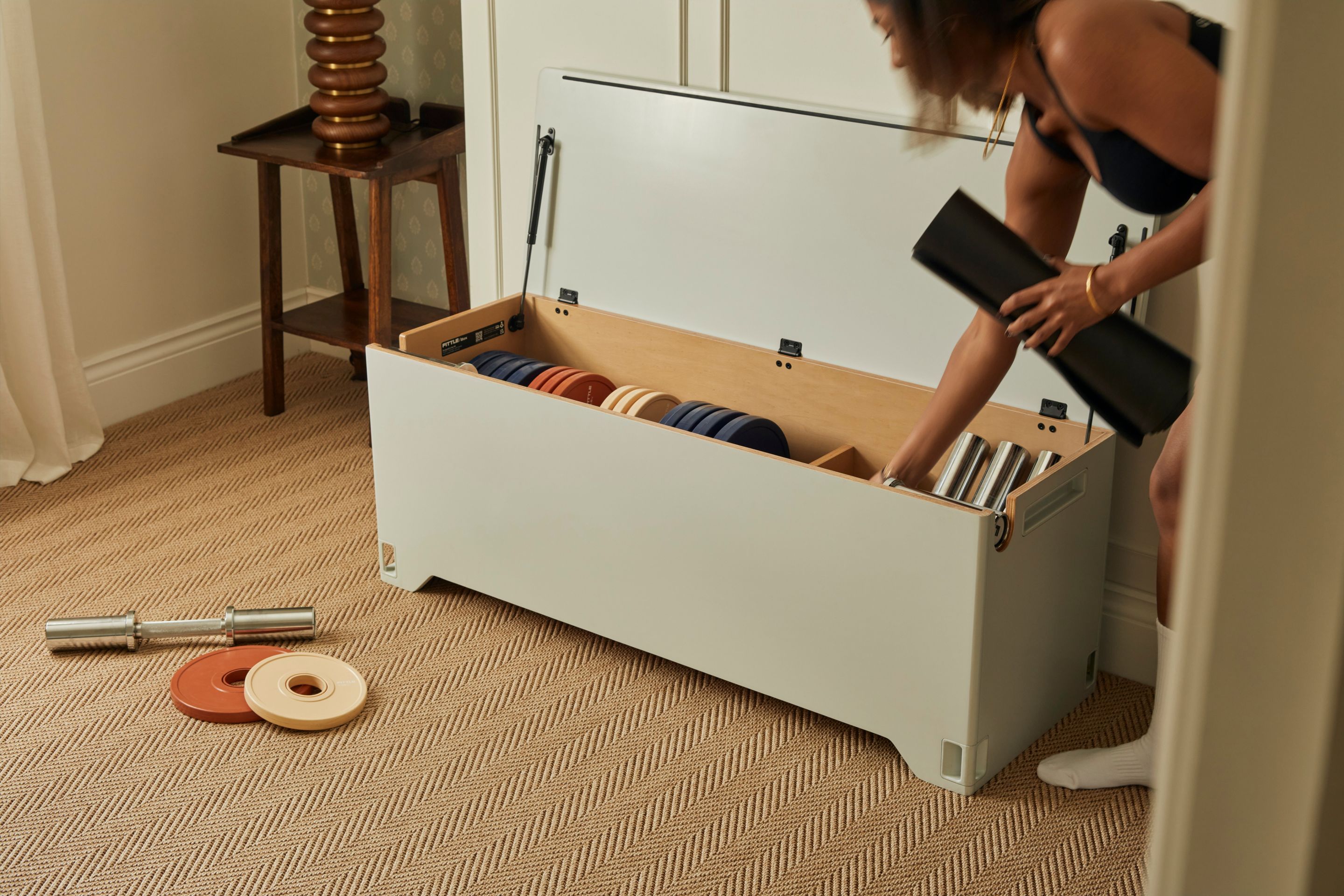 Fittle open box with equipment